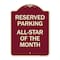 Signmission Reserved Parking All Star of Month Heavy-Gauge Aluminum Architectural Sign, 24" x 18", BU-1824-23139 A-DES-BU-1824-23139 - alternate 1